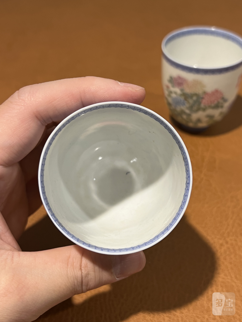 民国 珐琅彩花卉纹杯（一对） - 图13